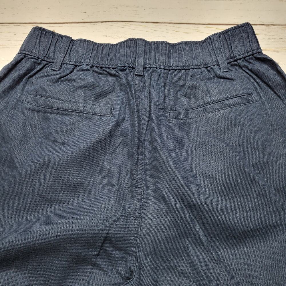 Madewell Tall Cotton Linen Pleated Wide Leg Pants Navy Blue Indigo Spring 2T 2 - Picture 6 of 10